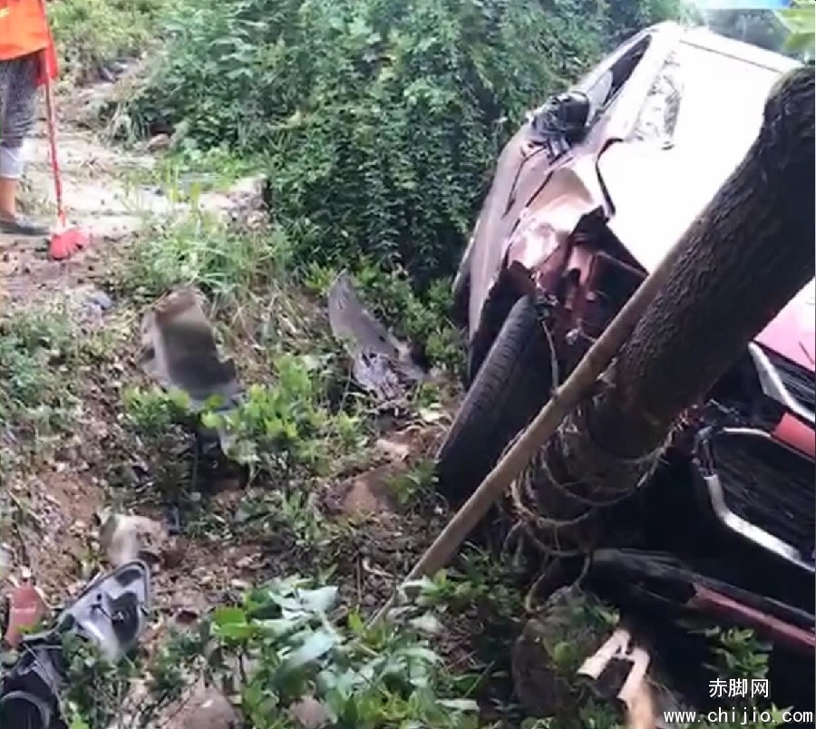 向阳坡小车撞进绿化带_20190806114741.JPG